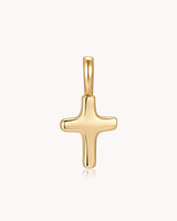 Gold Petite Puff Cross Pendant