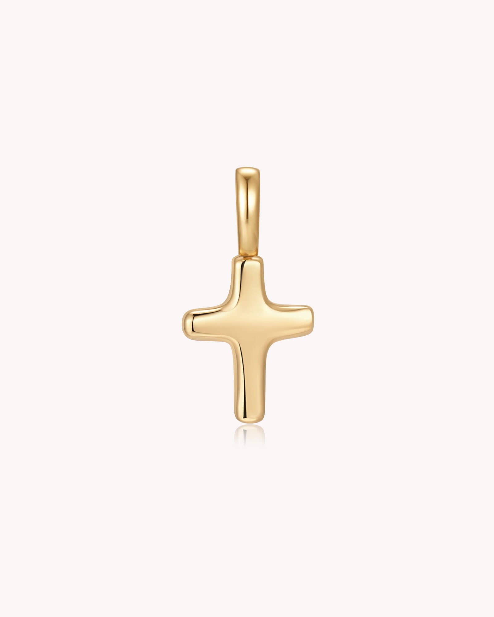 Gold Petite Puff Cross Pendant