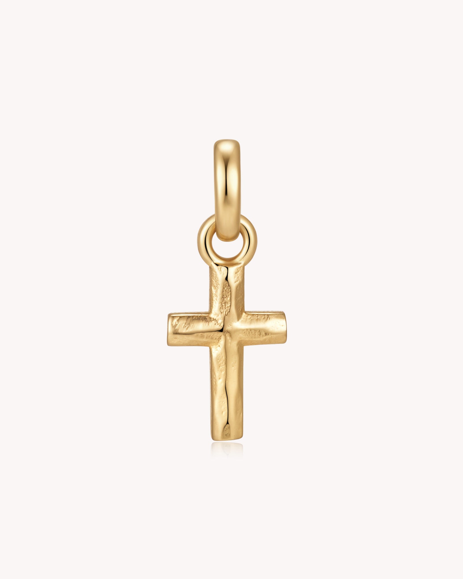 Gold Petite Textured Cross Pendant