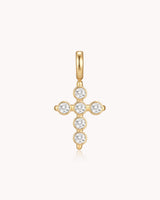 Cubic Zirconia Delicate Gold Cross Pendant