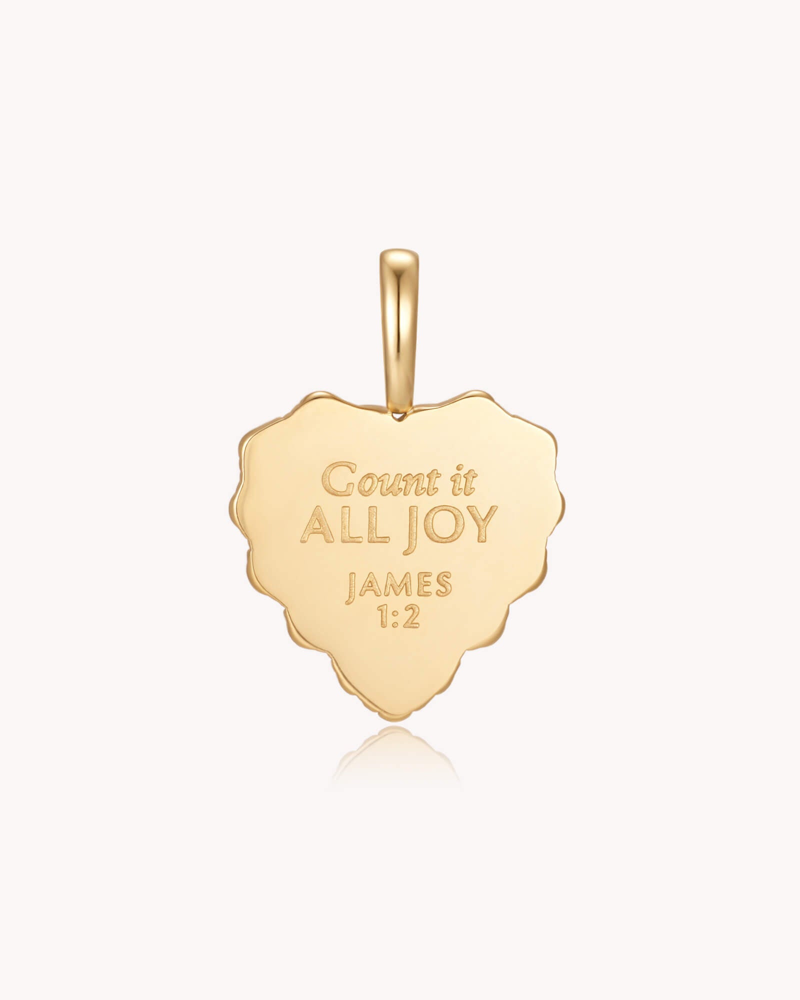 Back of Count It All Joy James 1:2 White Gold Lapis Lazuli Heart Pendant