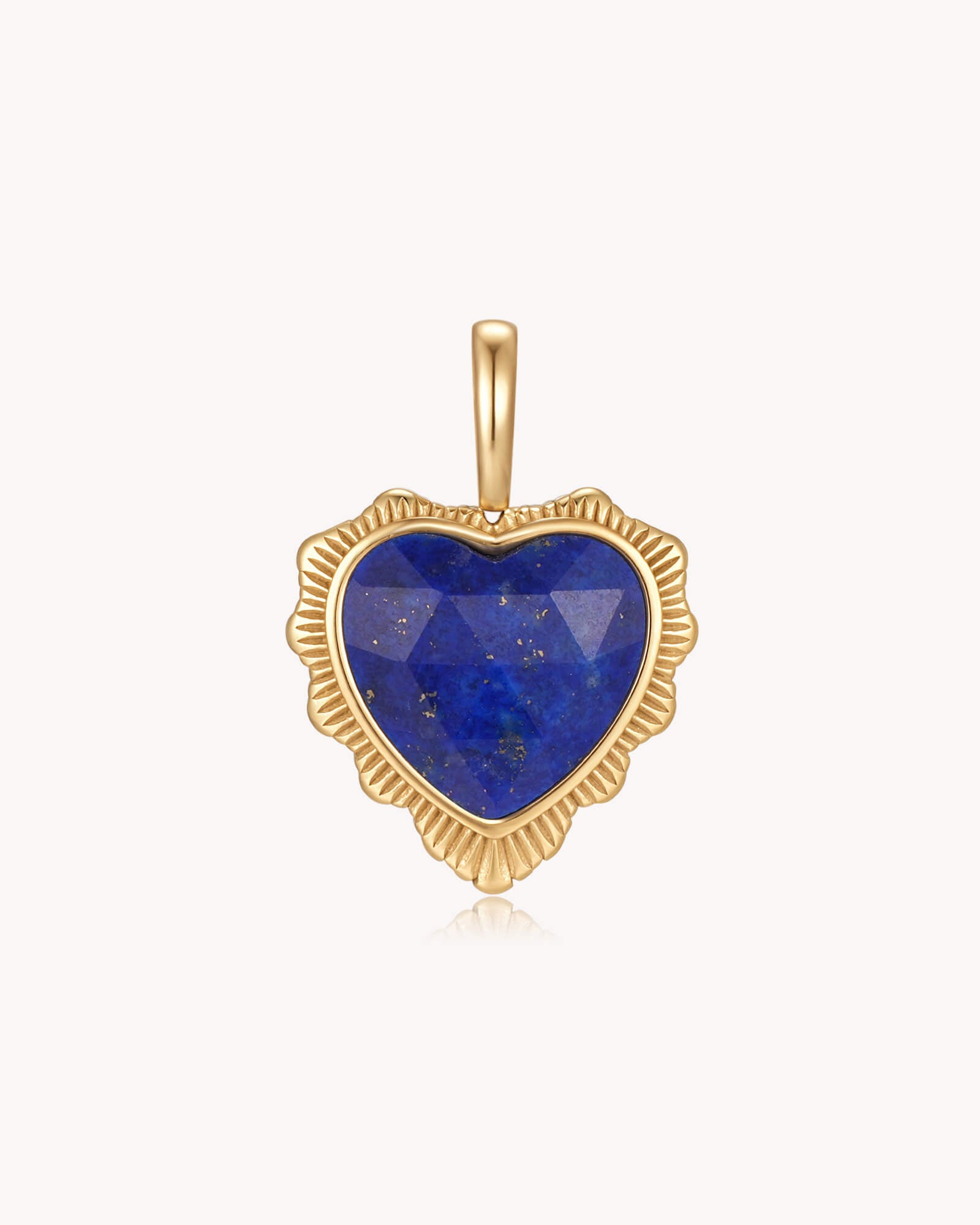 Count It All Joy James 1:2 White Gold Lapis Lazuli Heart Pendant