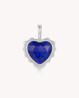 Count It All Joy James 1:2 White Gold Lapis Lazuli Heart Pendant