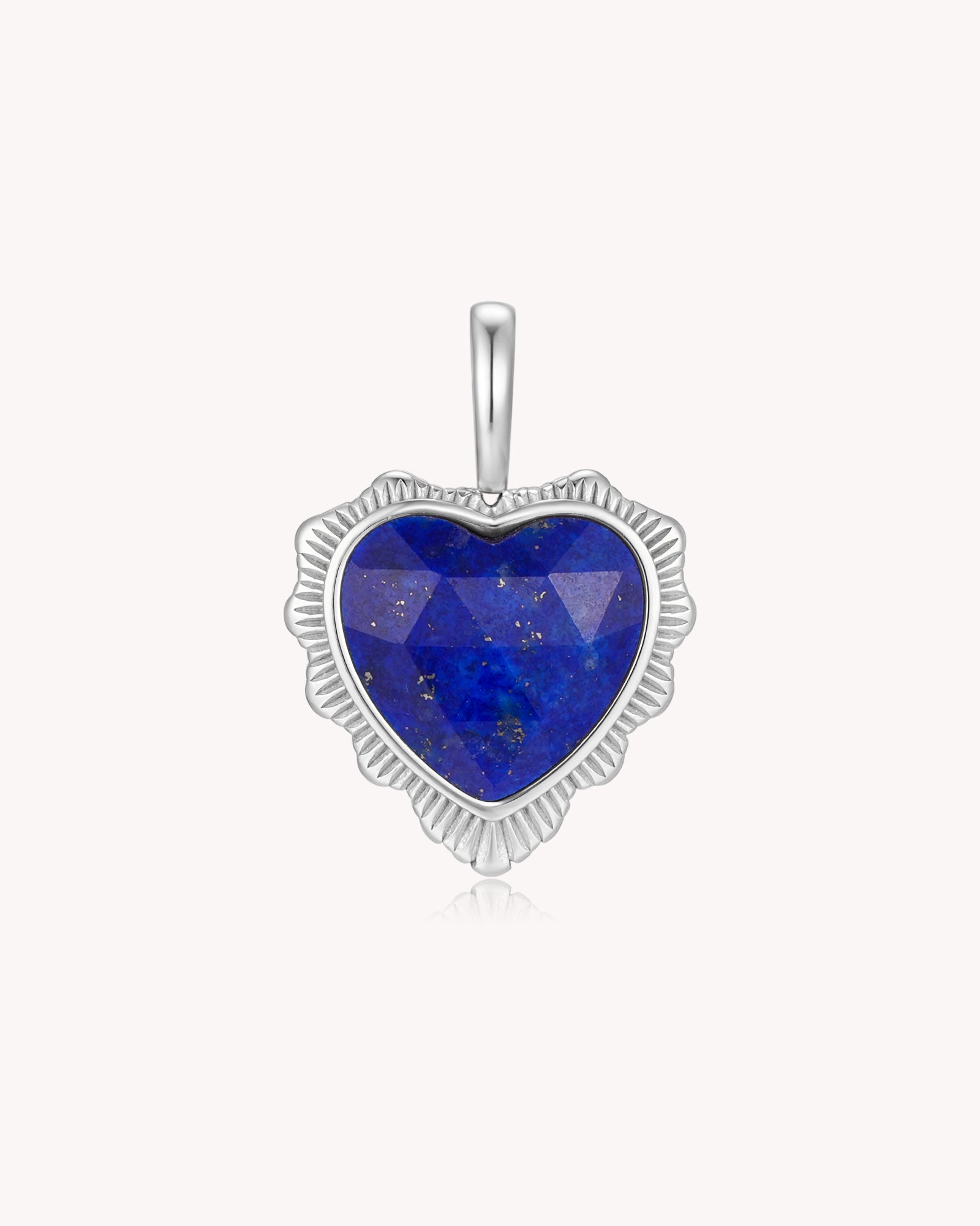 Count It All Joy James 1:2 White Gold Lapis Lazuli Heart Pendant
