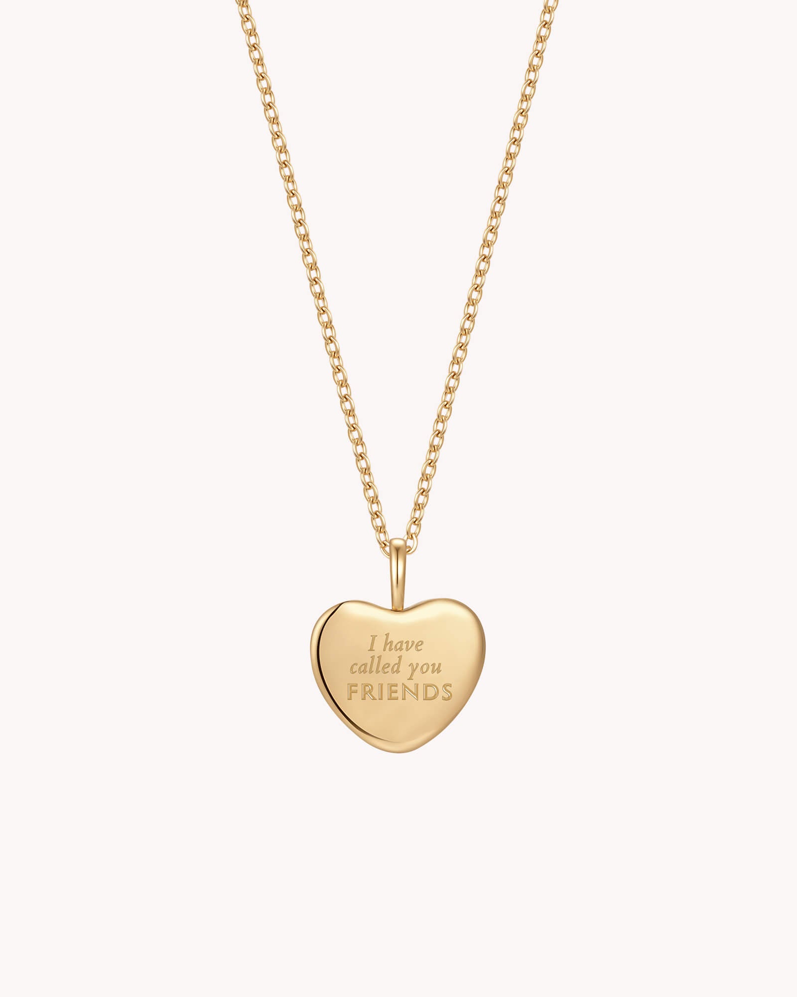 Back of John 15:15 Called You Friends Gold Heart Necklace