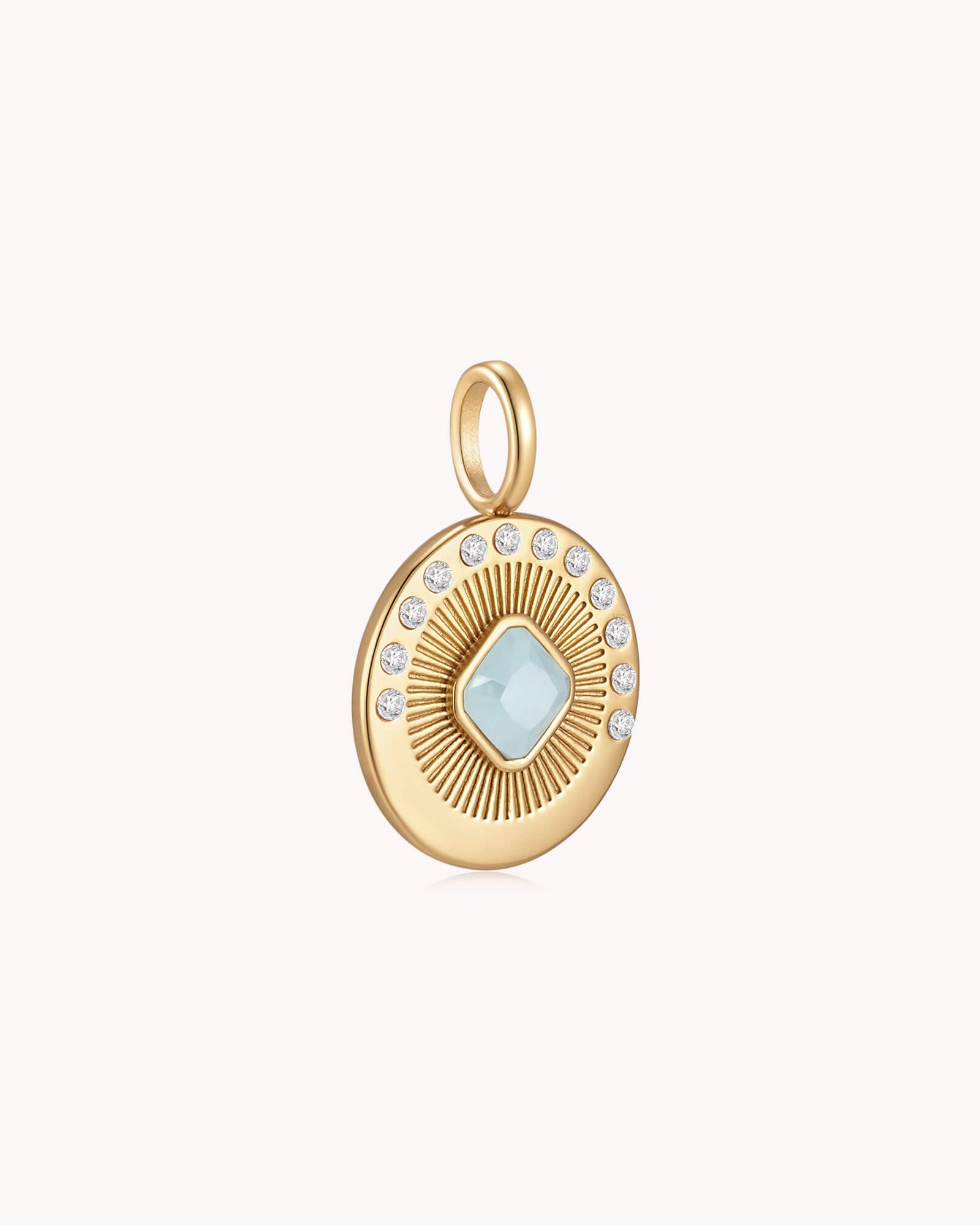 Angled view of I Have Called You Friends John 15:15 Gold Pendant