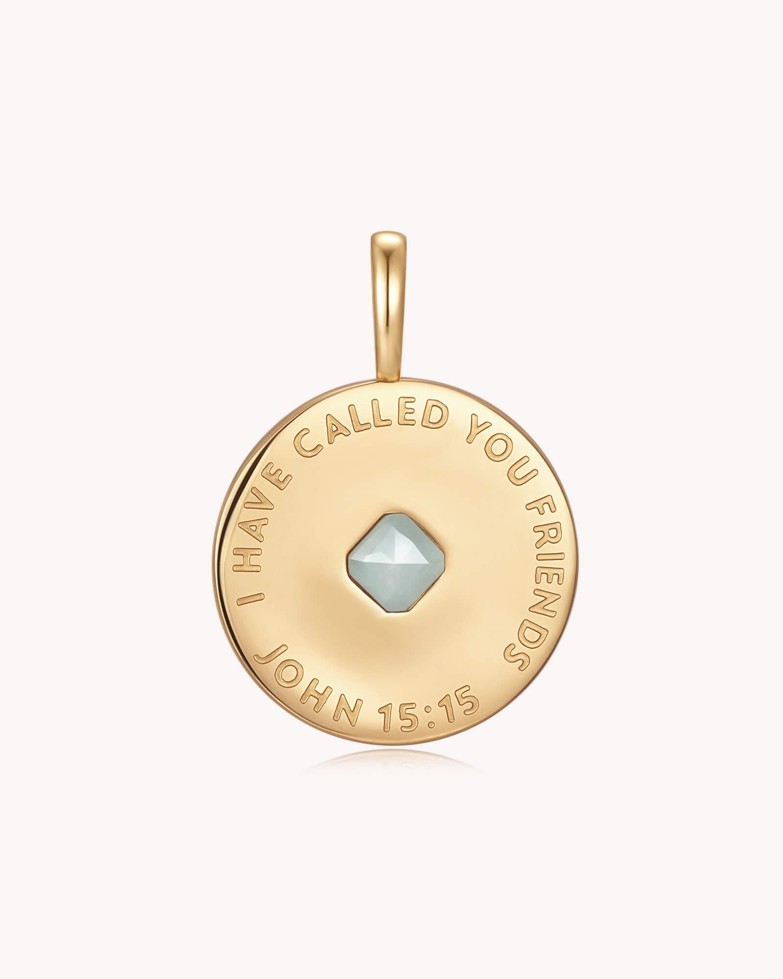 Back of I Have Called You Friends John 15:15 Gold Pendant
