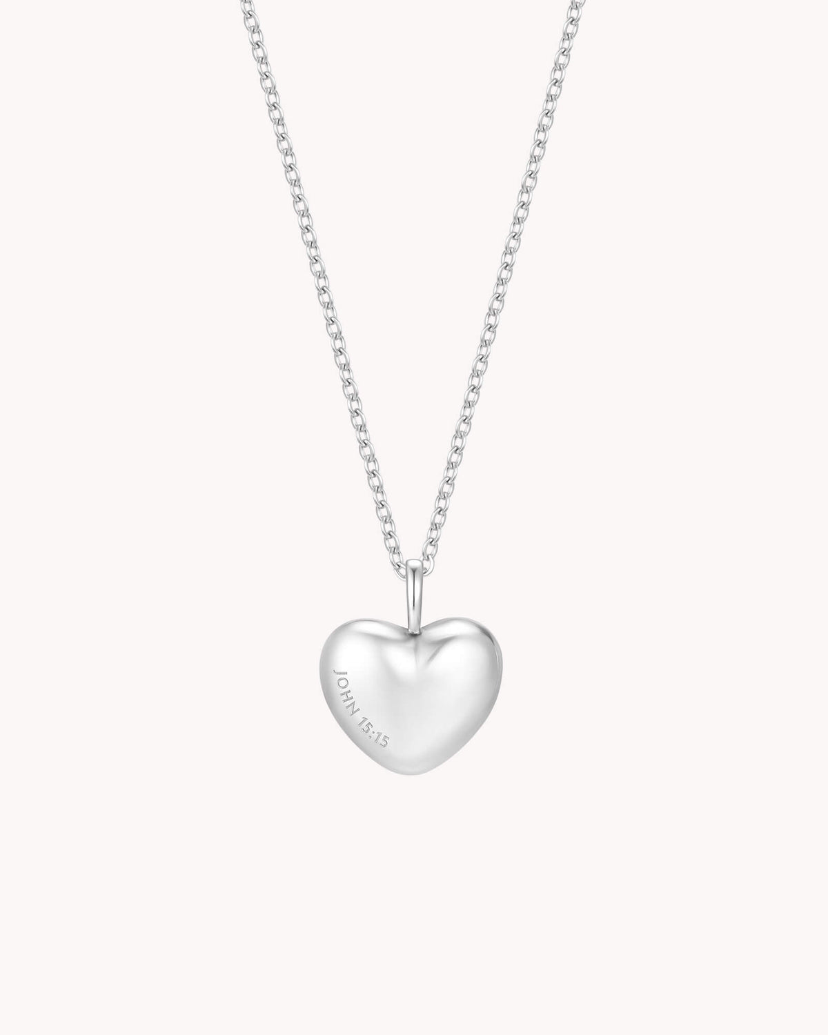 John 15:15 Called You Friends White Gold Heart Necklace