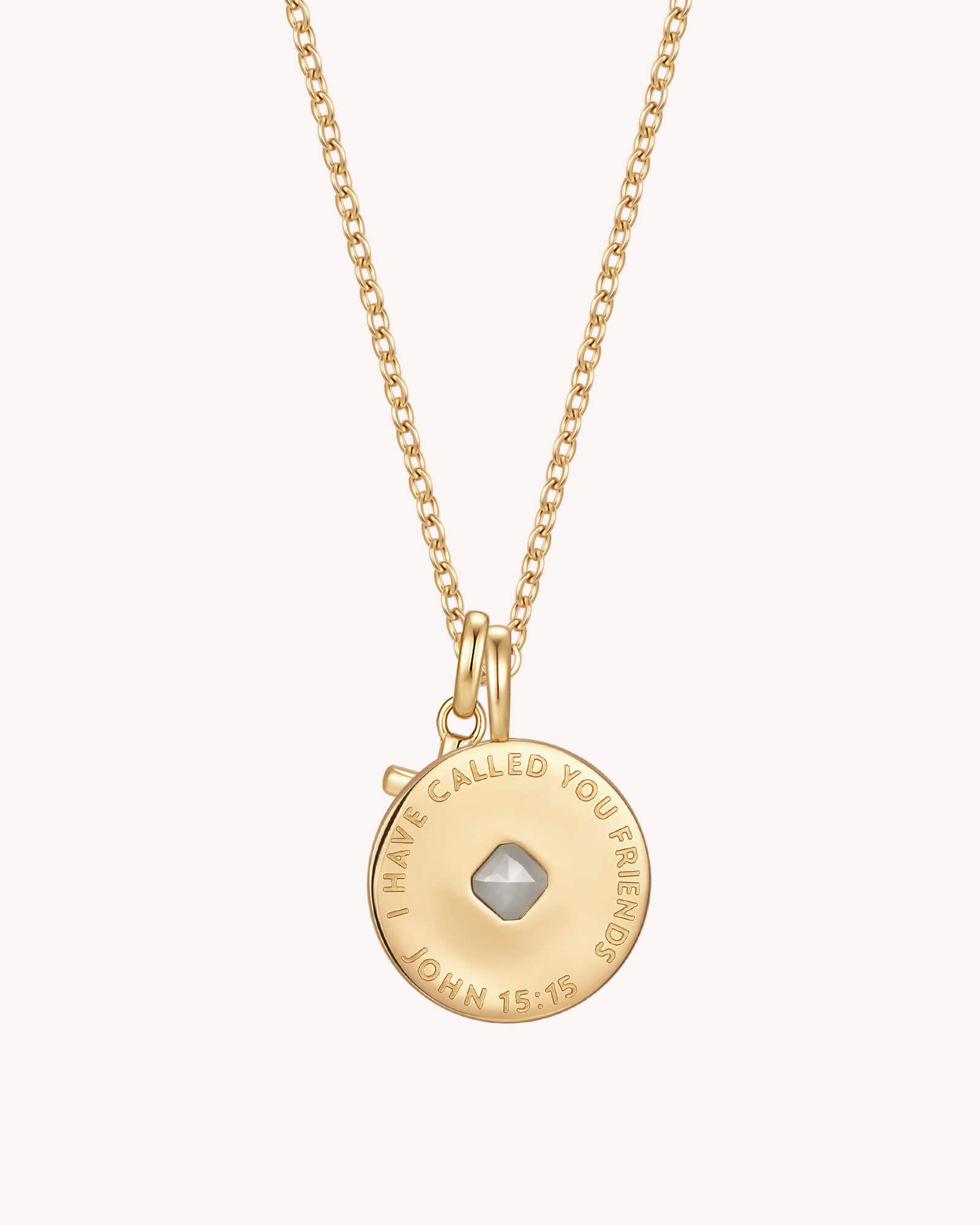 Back of John 15:15 Friendship Gold Necklace
