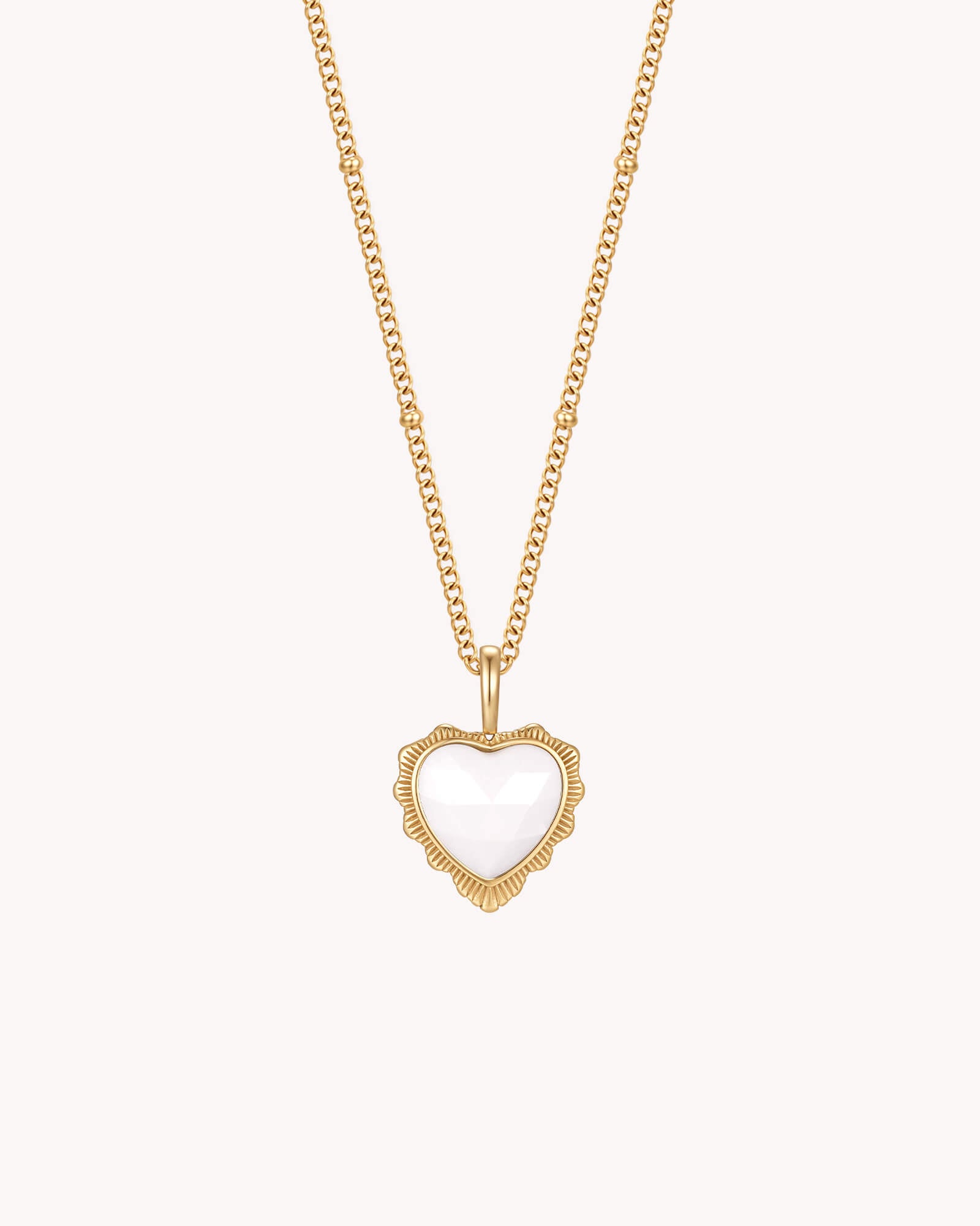 John 16:33 Take Heart Gold Heart Necklace