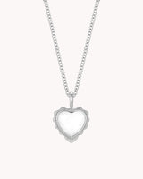 John 16:33 Take Heart White Gold Heart Necklace