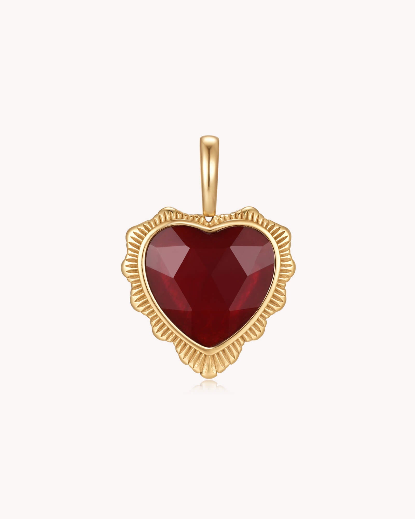 So Loved John 3:16 Gold Red Agate Heart Pendant