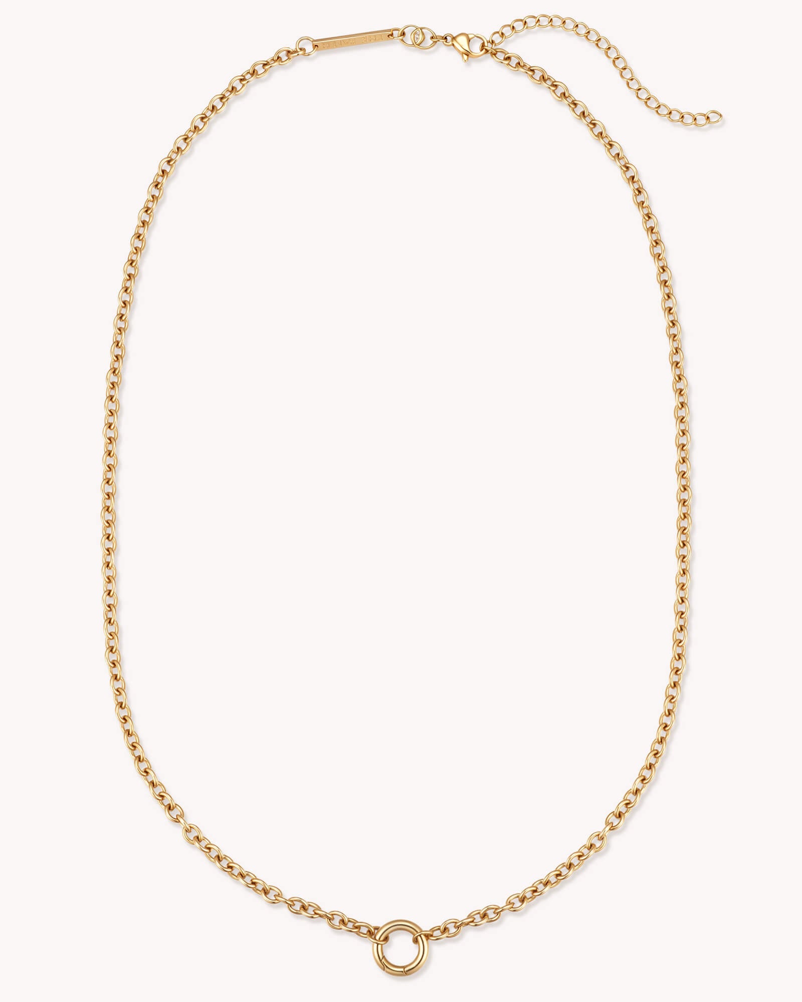 An additional image of the Large Cable Chain Gold Necklace with Circle Annex Link