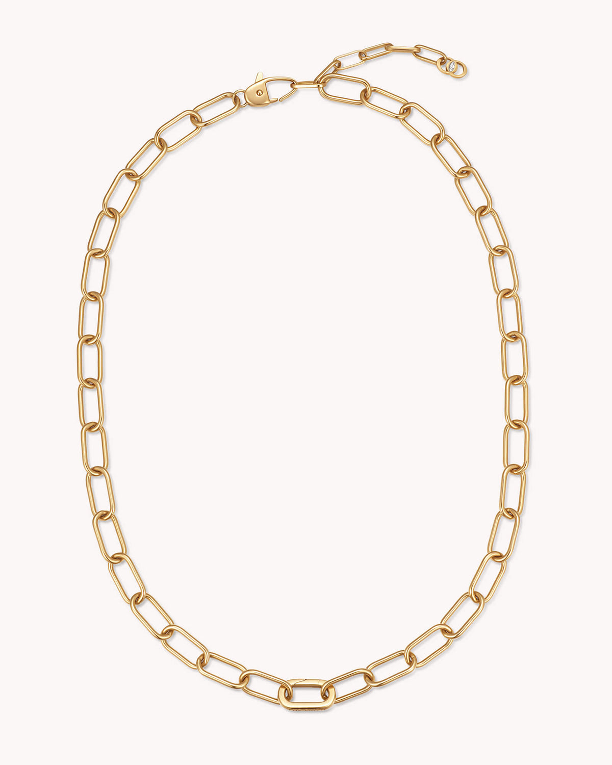 Large Link Chain Gold Necklace with Annex Link