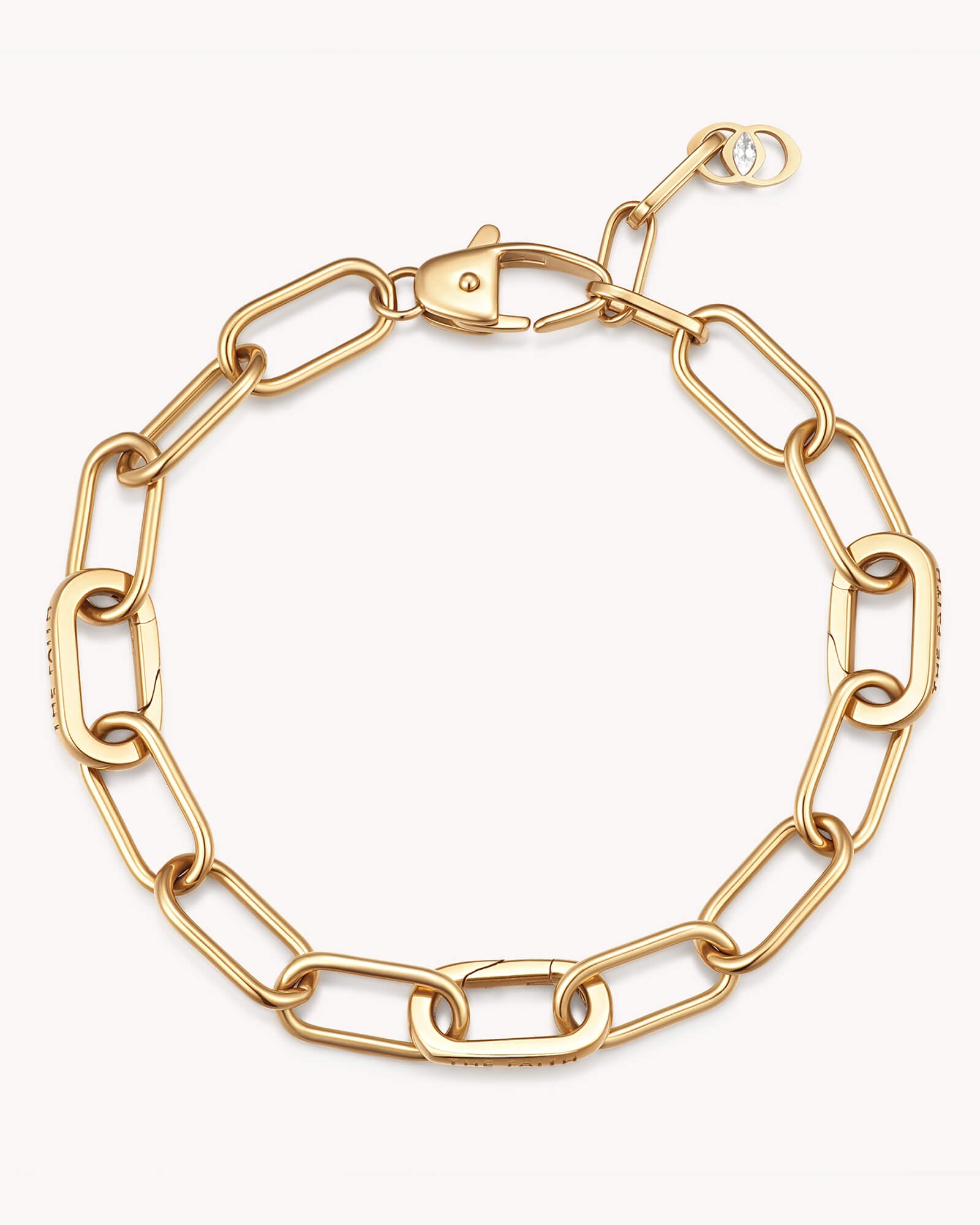 Large Link Chain Gold Bracelet with Three Annex Links