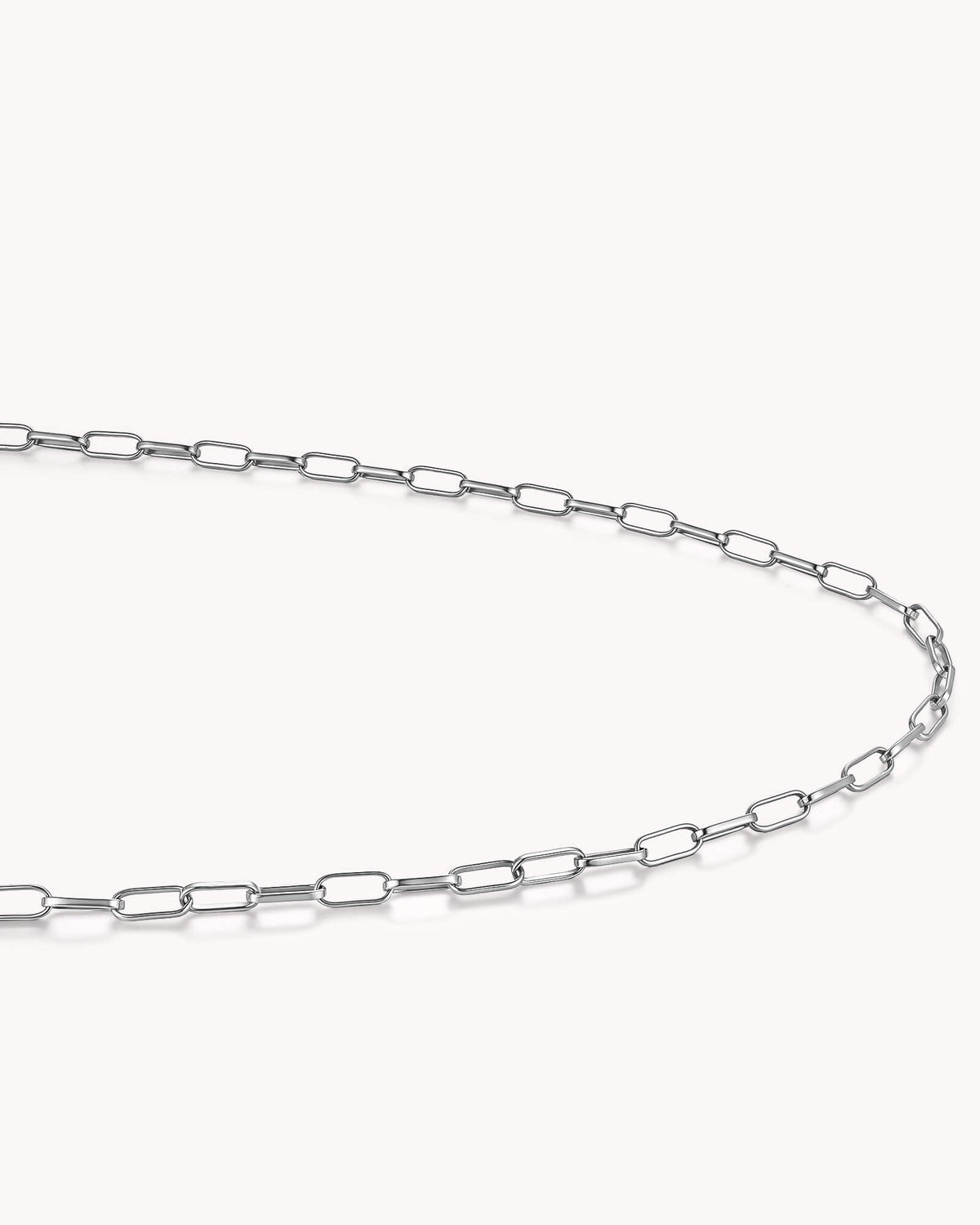Angled view of Link Chain Stainless Steel Necklace