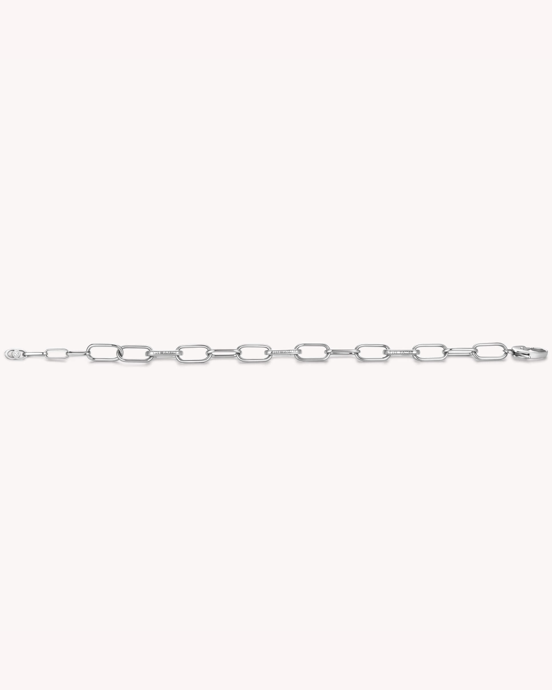 Additional image of Large Link Chain White Gold Bracelet with Three Annex Links
