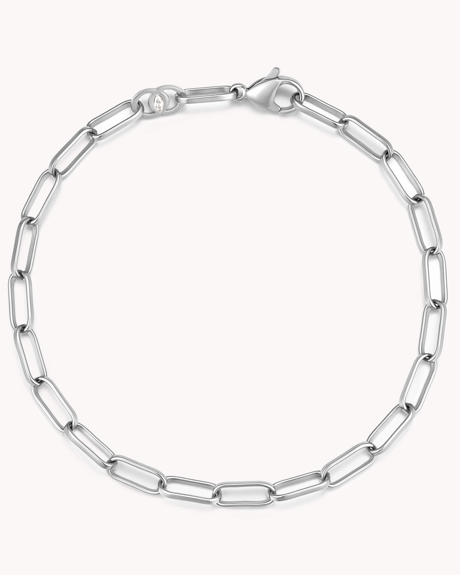 Link Chain White Gold Bracelet
