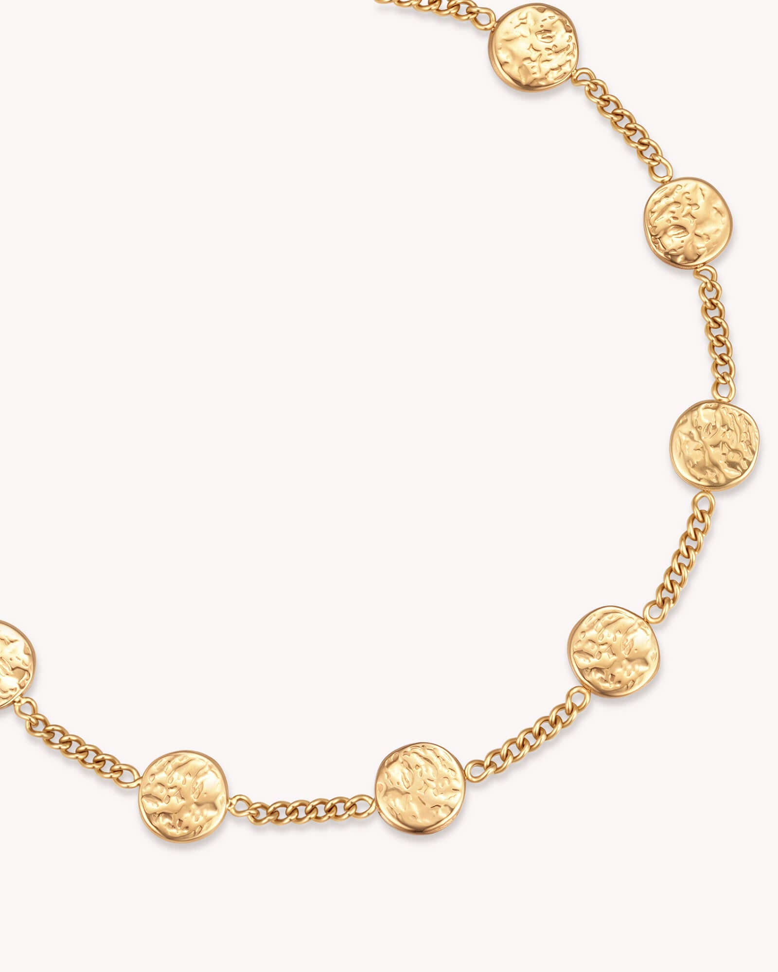 Close-up of FOUND Luke 15:9 Gold Coin Bracelet
