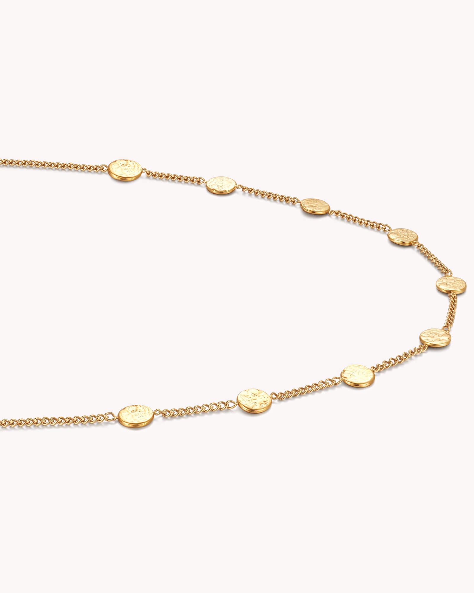 Close-up of FOUND Luke 15:9 Gold Coin Choker Necklace