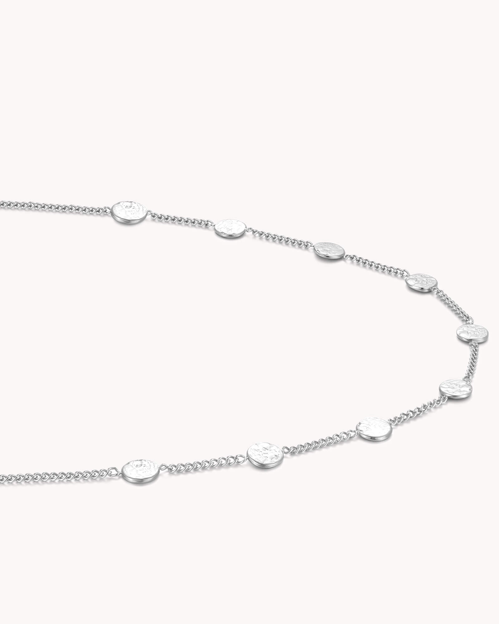 An additional image of the FOUND Luke 15:9 White Gold Coin Choker Necklace