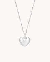 Proverbs 17:17 A Friend Loves White Gold Heart Necklace