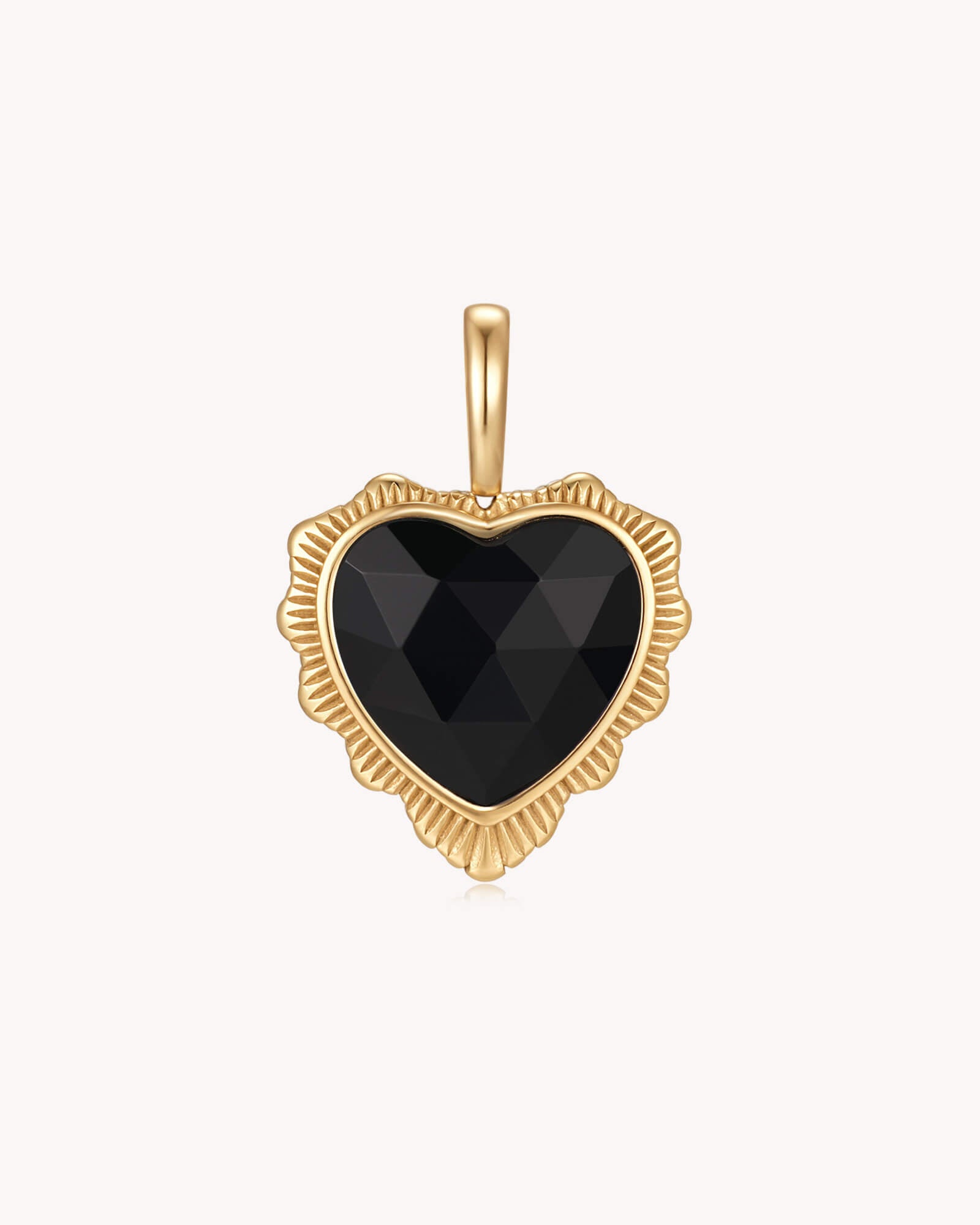 Trust in the LORD Proverbs 3:5-6 Gold Black Onyx Heart Pendant