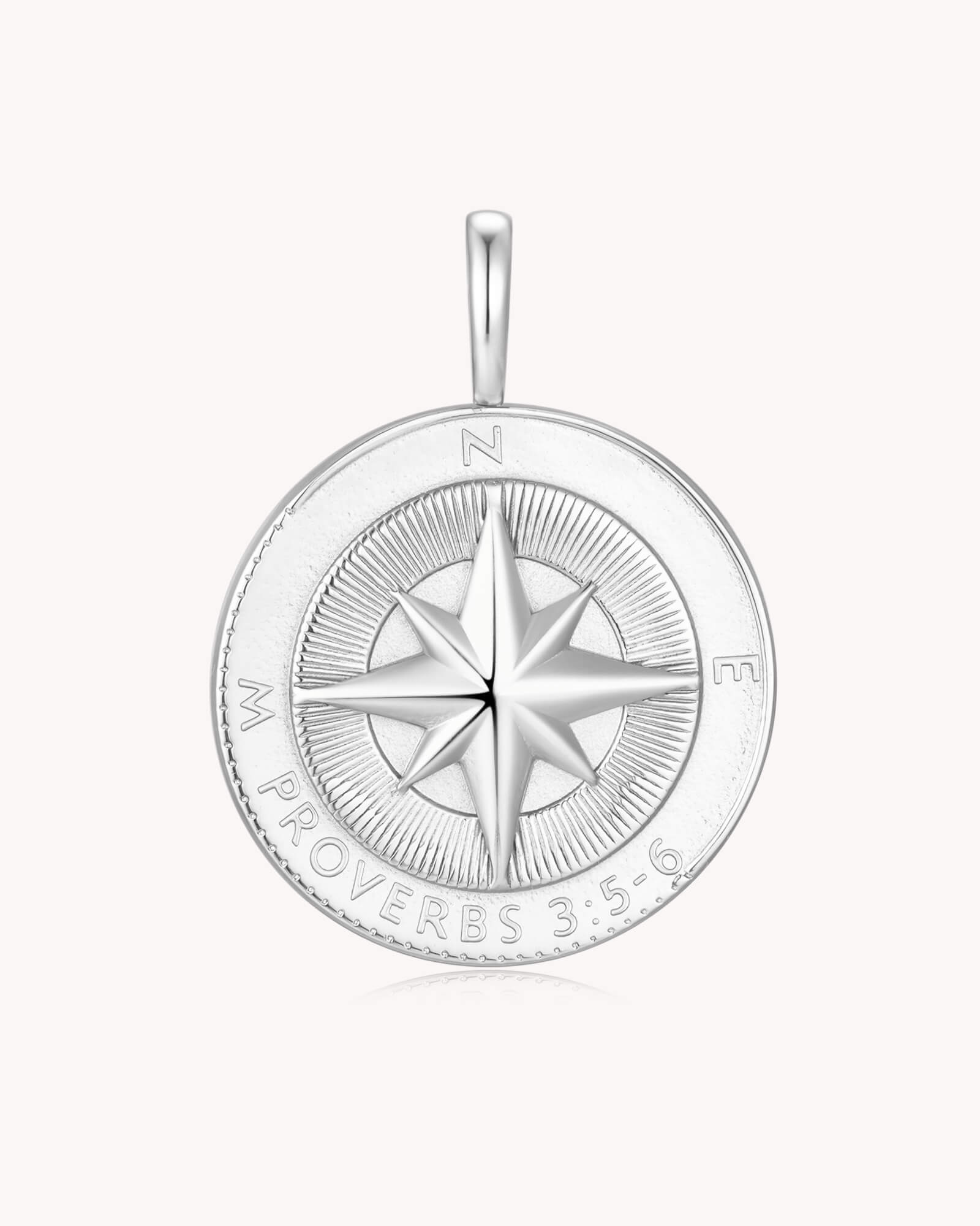 Back of Trust in The LORD Proverbs 3:5-6 White Gold Medallion