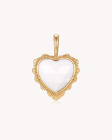 Call Her Blessed Proverbs 31:28 Gold White Onyx Heart Pendant