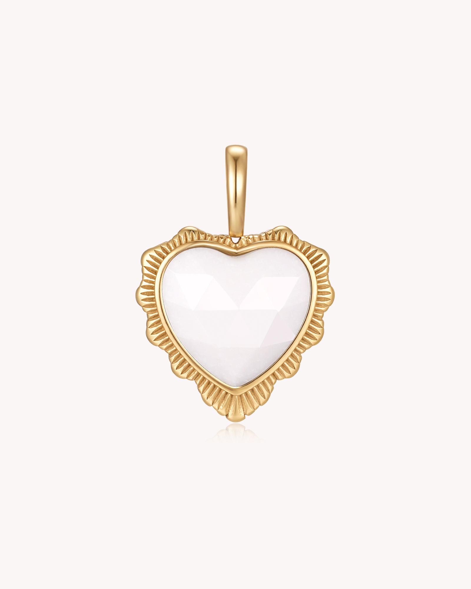 Call Her Blessed Proverbs 31:28 Gold White Onyx Heart Pendant