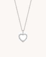 Proverbs 31:28 Call Her Blessed White Gold Heart Necklace