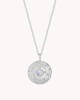 Psalm 136:9 The Moon and Stars White Gold Cable Chain Necklace
