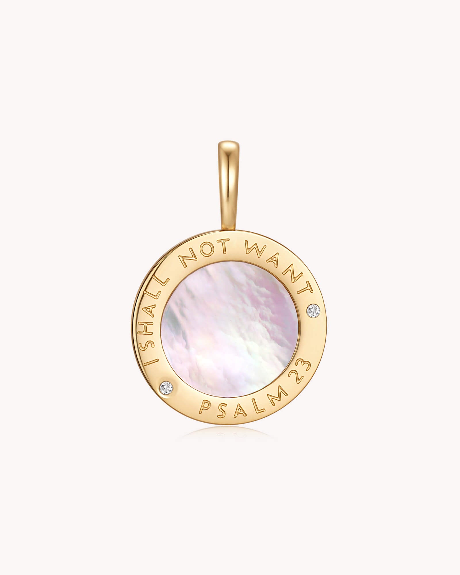 Back of The LORD Is My Shepherd Psalm 23 Alabaster Gold Pendant