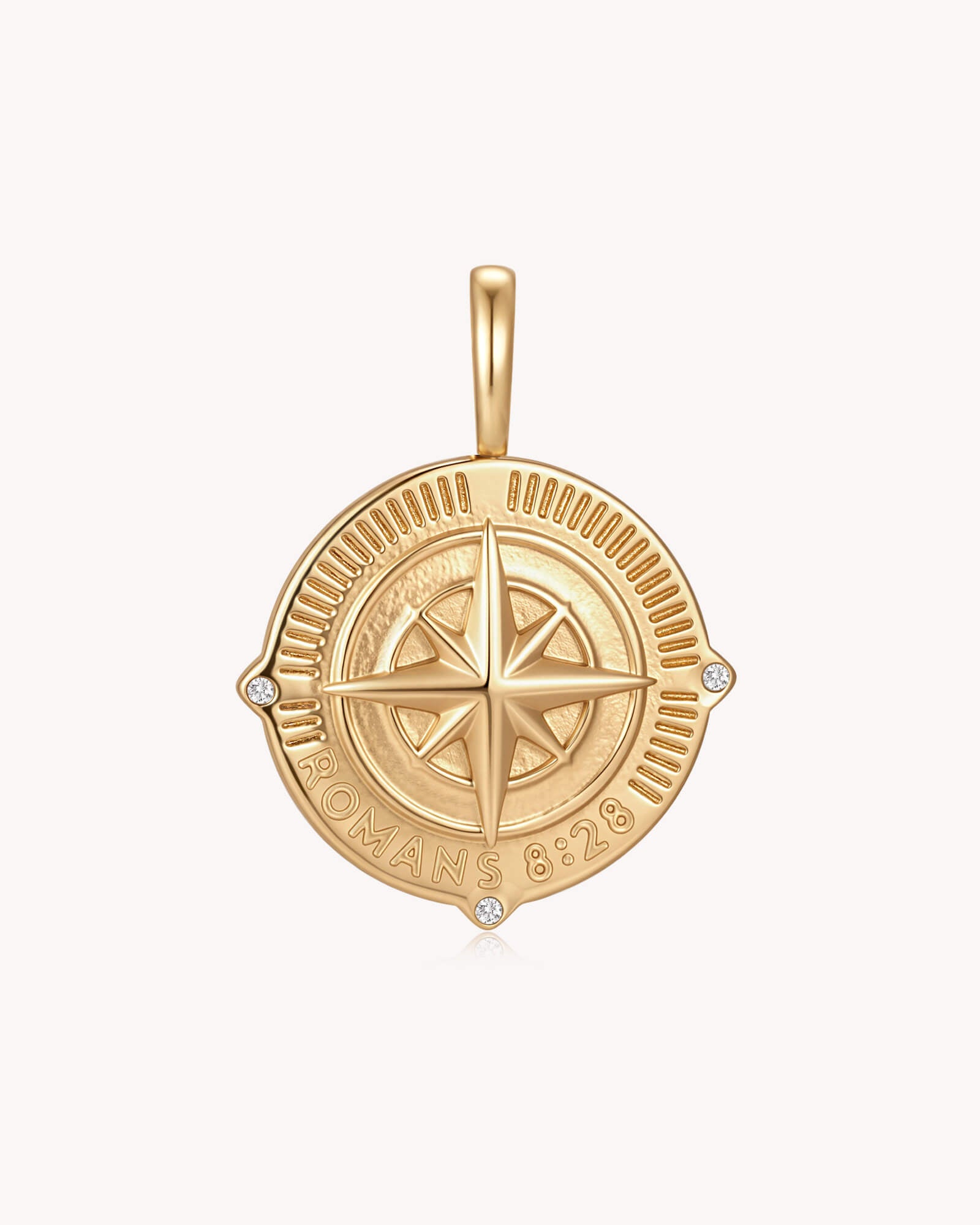 Back of Called According to His Purpose Romans 8:28 Gold Pendant