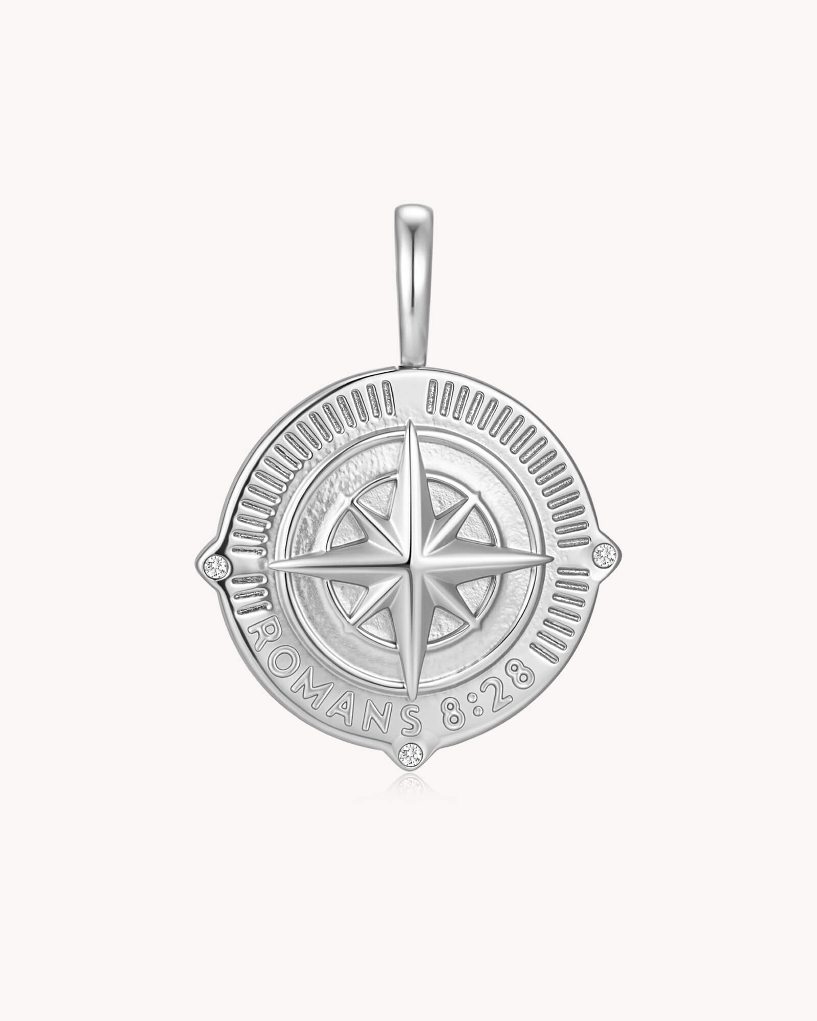 Back of Called According to His Purpose Romans 8:28 Stainless Steel Pendant