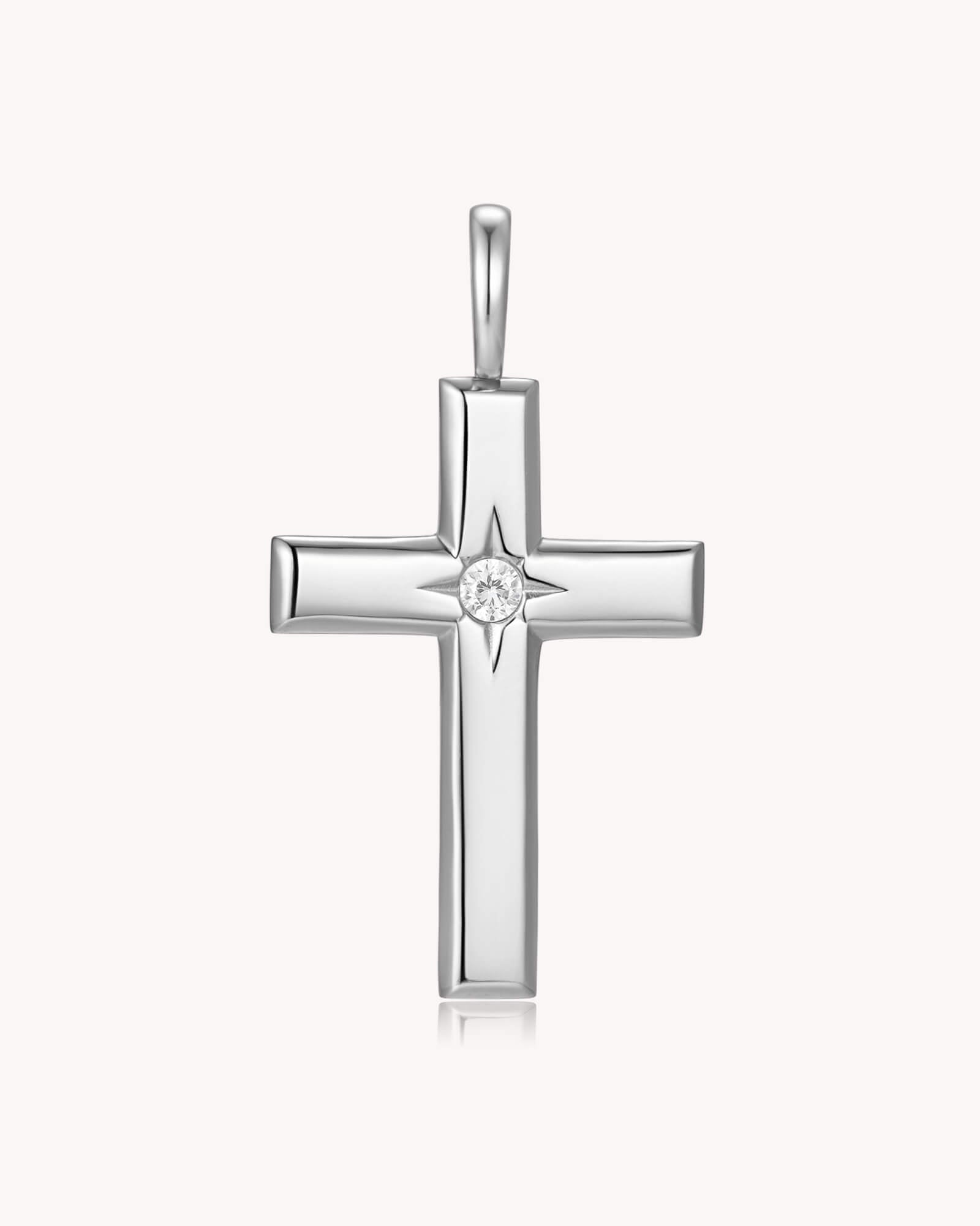 The Bright Morning Star Stainless Steel Large Cross Pendant