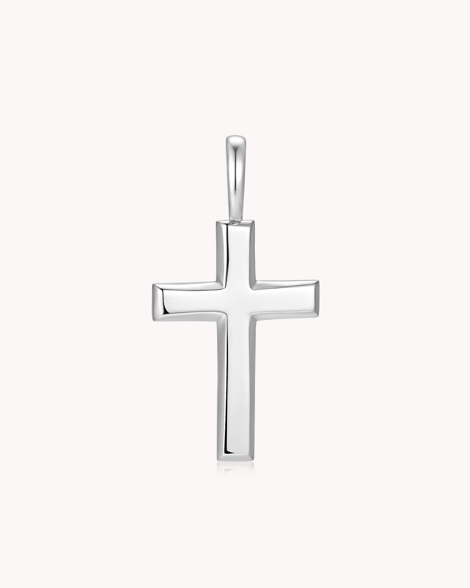 White Gold Classic Cross Pendant