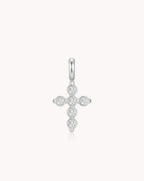 Cubic Zirconia Delicate White Gold Cross Pendant