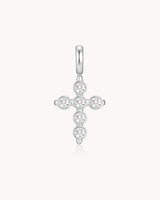 Cubic Zirconia Delicate White Gold Cross Pendant