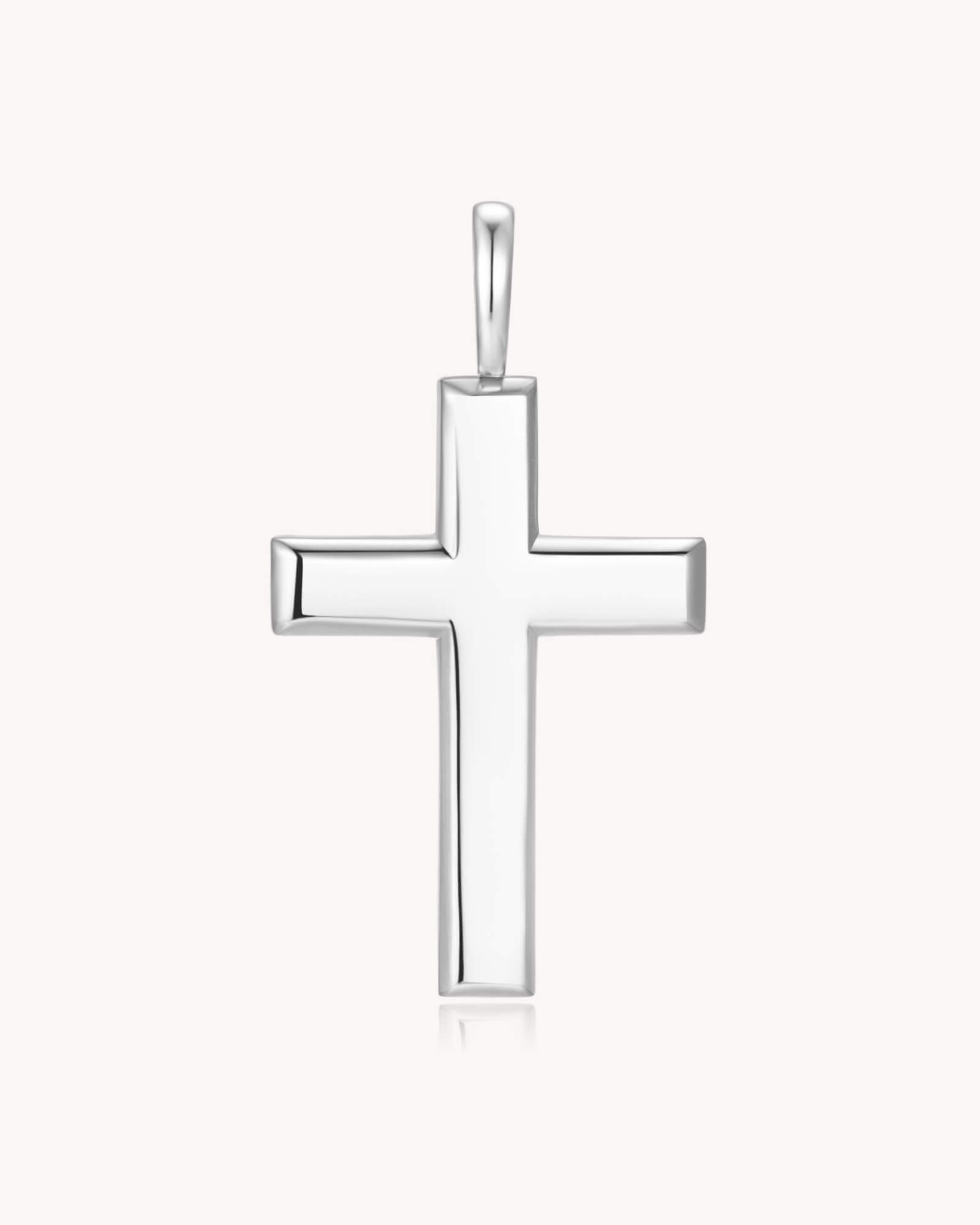 White Gold Large Classic Cross Pendant