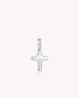 White Gold Petite Puff Cross Pendant
