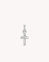 White Gold Petite Textured Cross Pendant